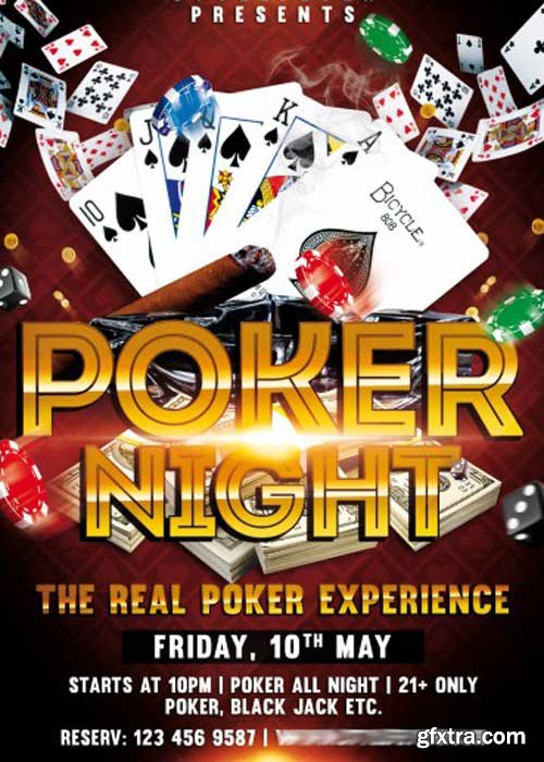 Poker Night V1 PSD Flyer Template[