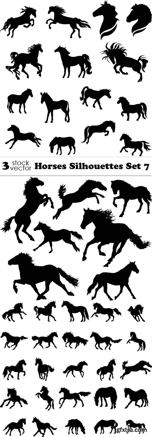 Vectors - Horses Silhouettes Set 7