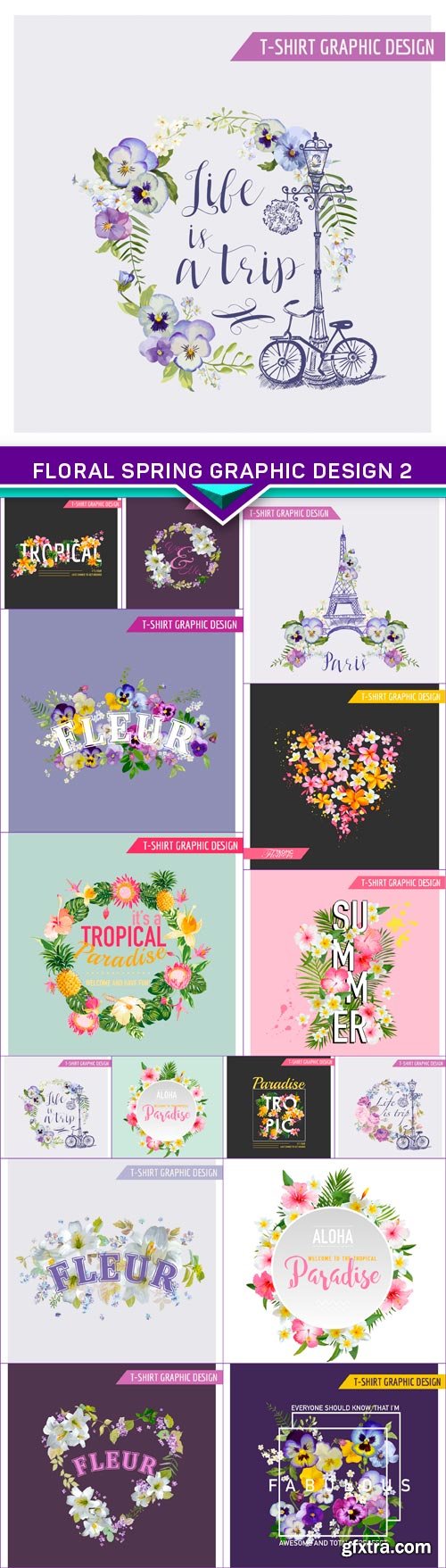 Floral Spring Graphic Design2 15x EPS