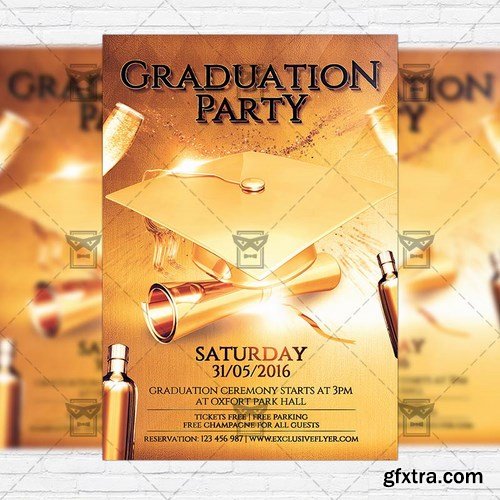 Graduation Party – Premium Flyer Template + Facebook Cover
