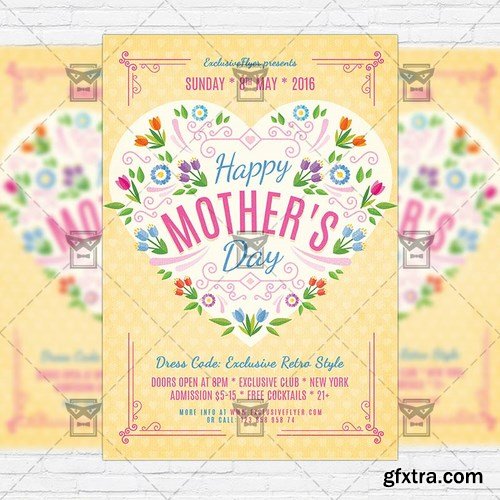 Happy Mothers Day – Premium Flyer Template + Facebook Cover