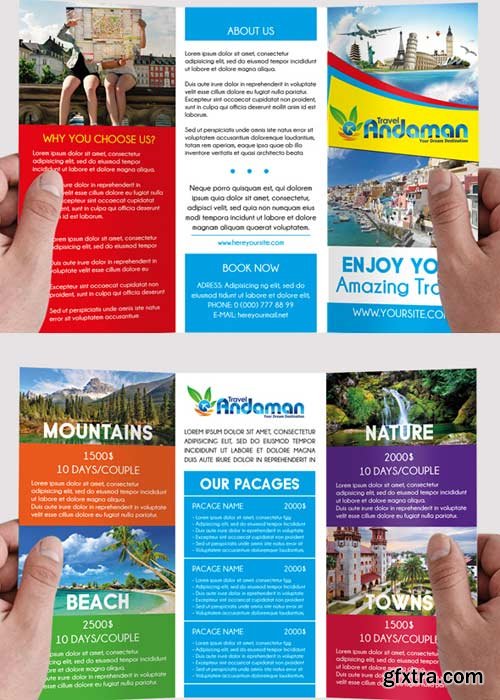 Travel V1 Premium Tri-Fold PSD Brochure Template