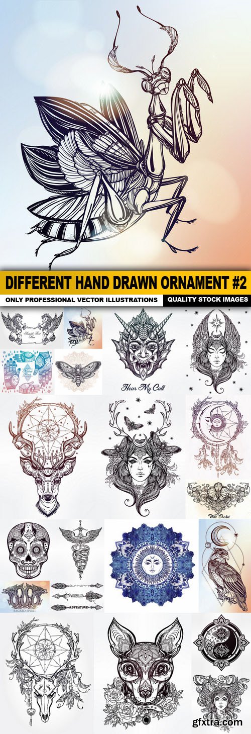 Different Hand Drawn Ornament #2 - 20 Vector