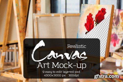 CM - Art Canvas Realistic Studio Mock-Up 608248