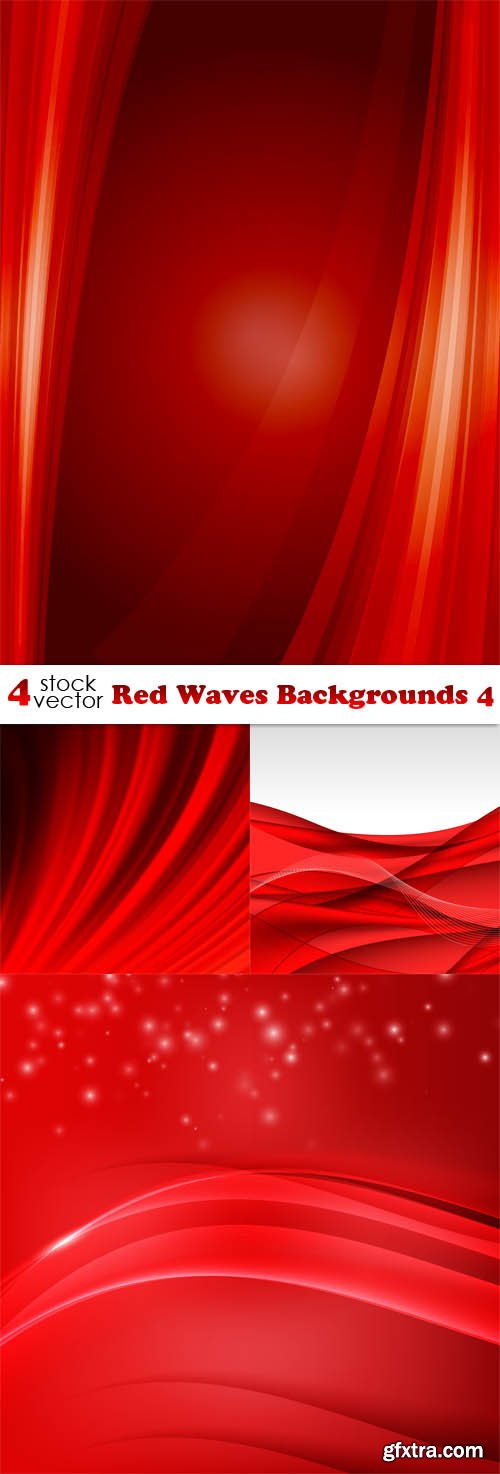 Vectors - Red Waves Backgrounds 4