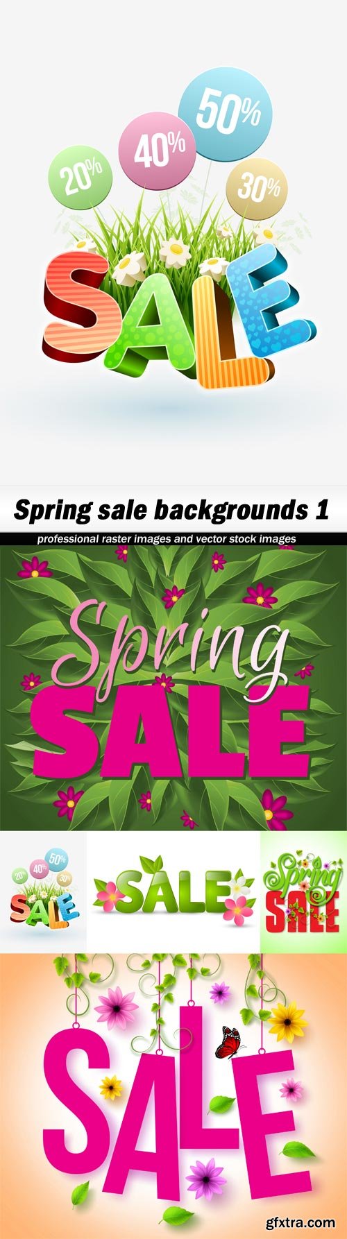 Spring sale backgrounds 1-5xEPS