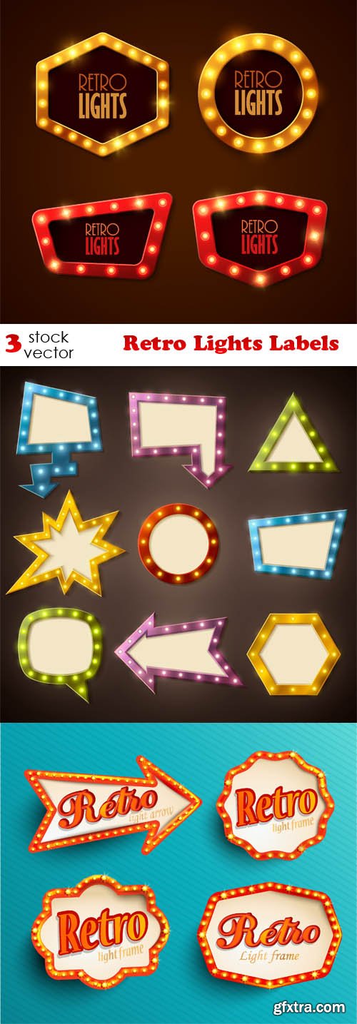 Vectors - Retro Lights Labels