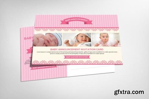 CreativeMarket Baby Announcement Psd Card 620833