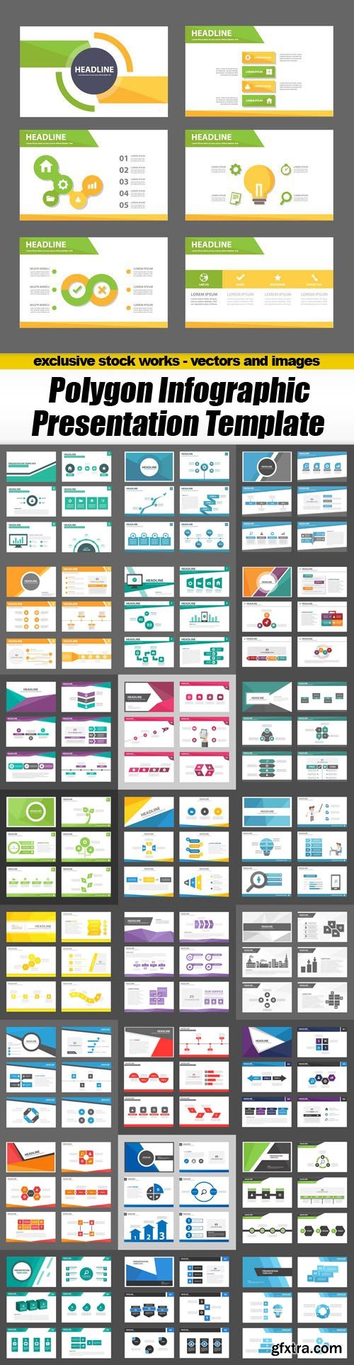 Polygon Infographic Presentation Template - 25xEPS