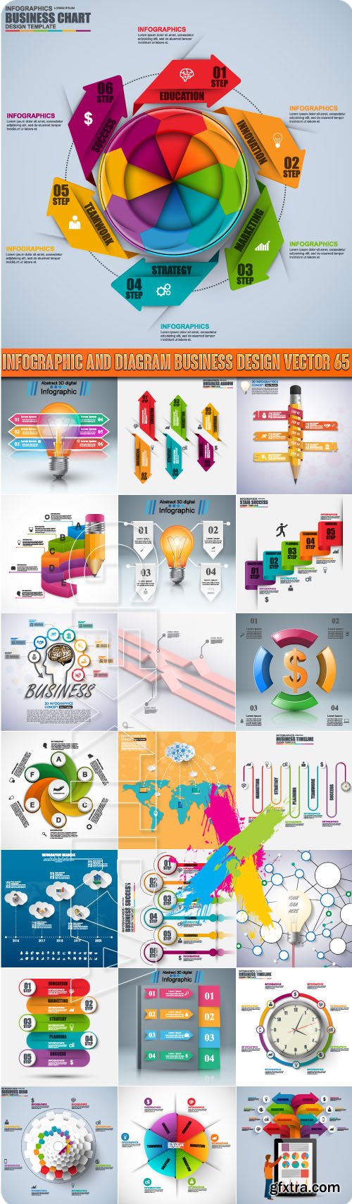 Infographic and diagram business design vector 65