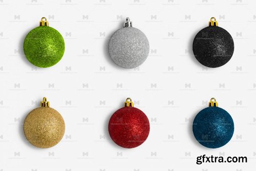 Original Mockup - Christmas Colorful Ornaments Frosty Isolate