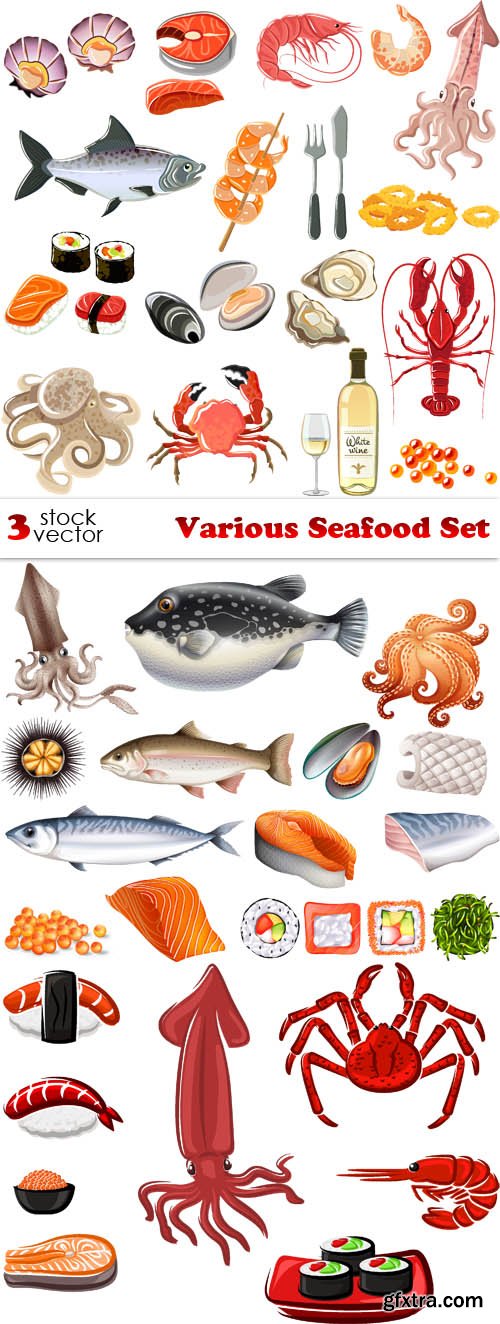 Vectors - Various Seafood Set