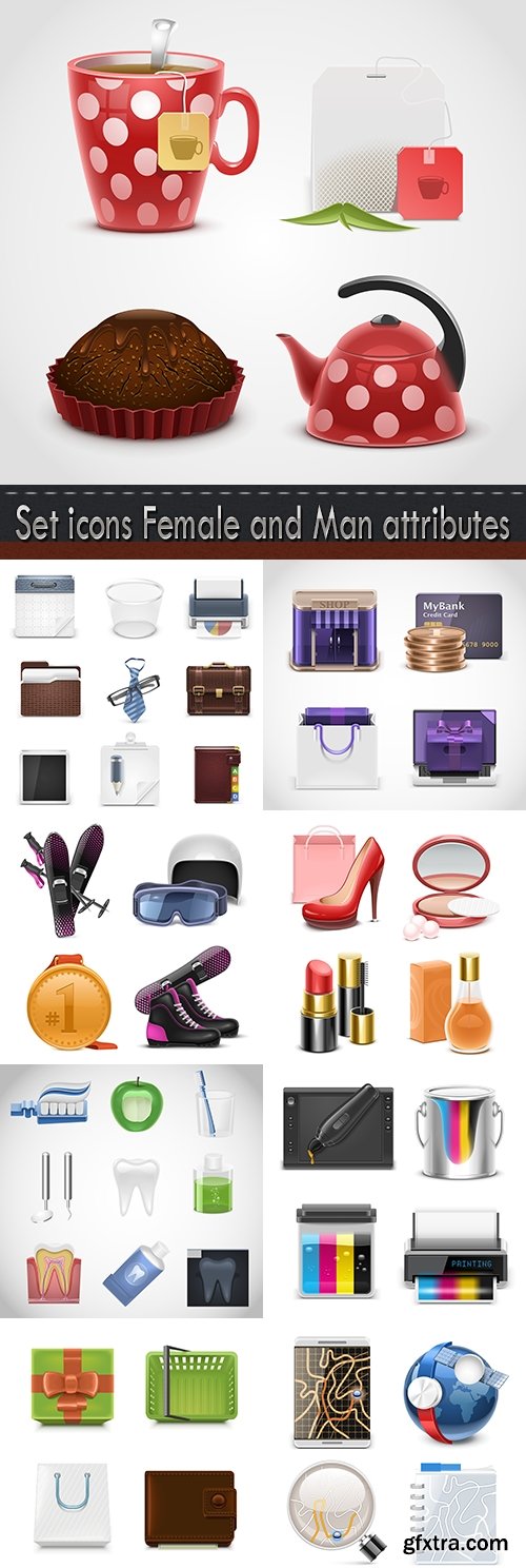 Set icons Female and Man attributes