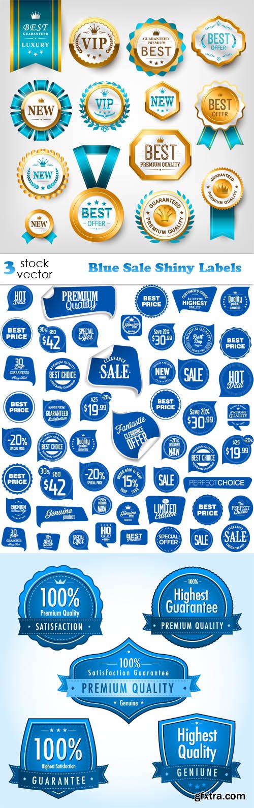Vectors - Blue Sale Shiny Labels