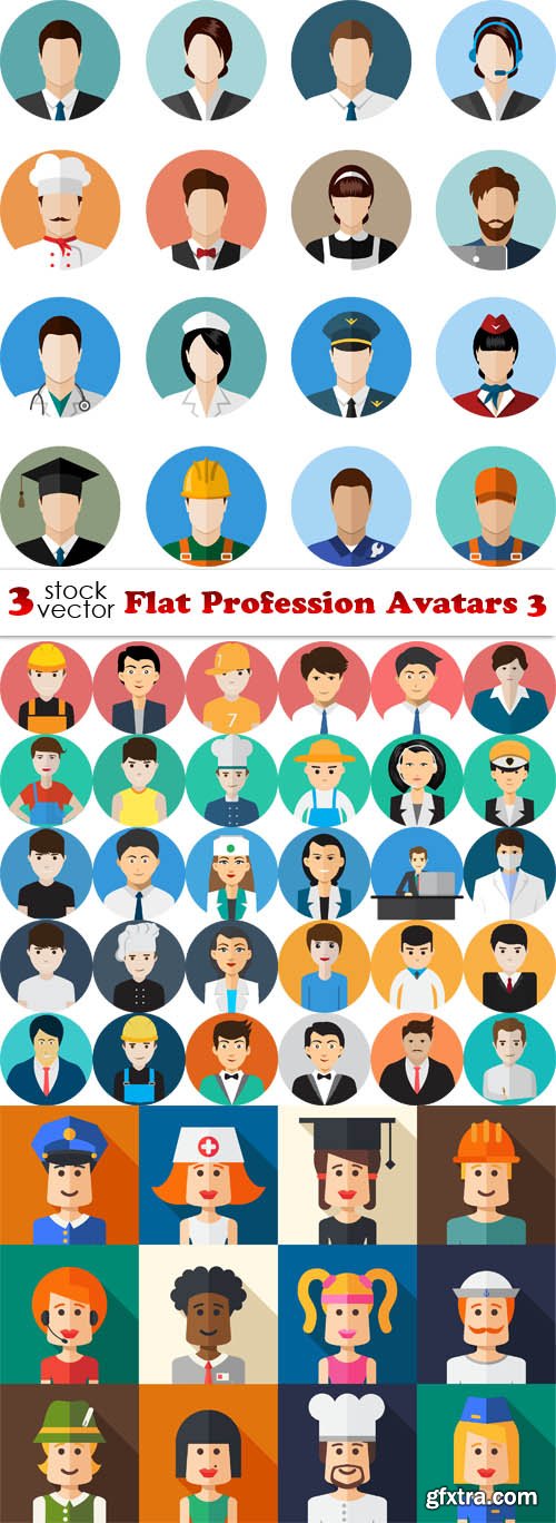 Vectors - Flat Profession Avatars 3