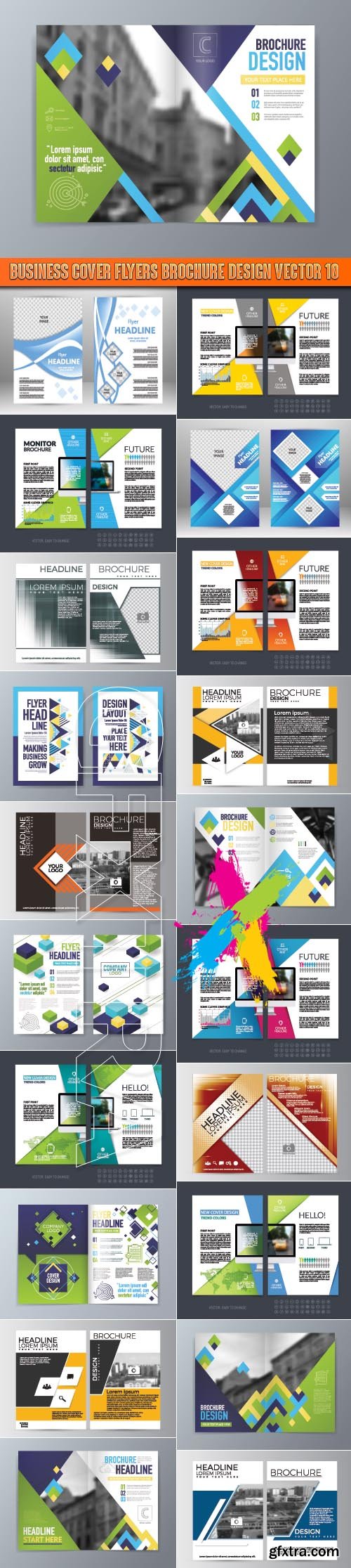 Business cover flyers brochure design vector 10