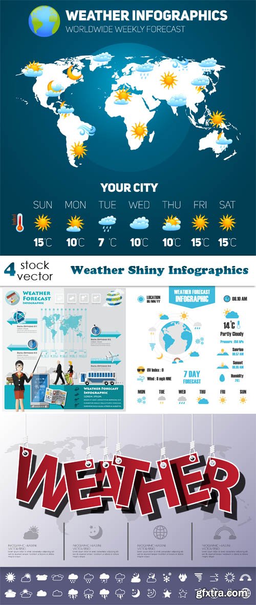 Vectors - Weather Shiny Infographics