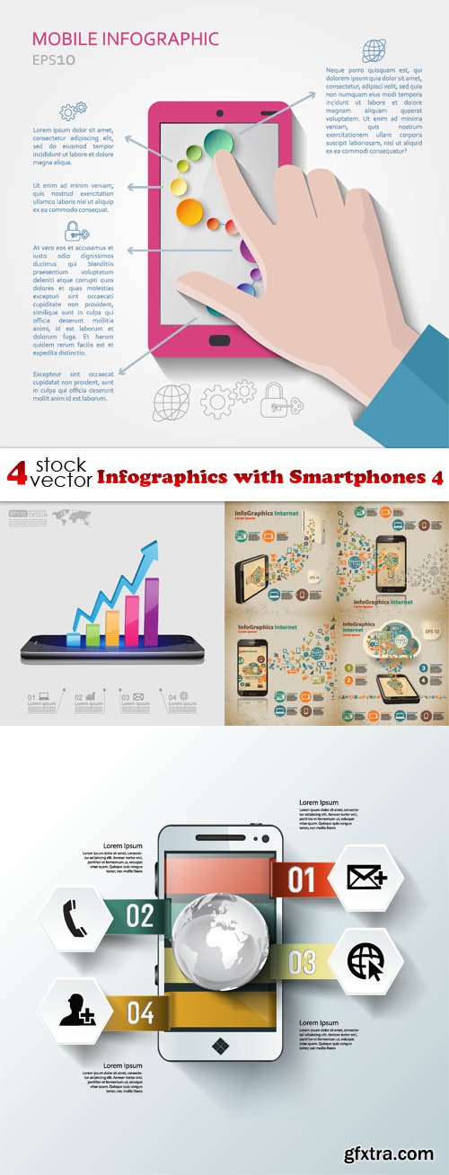 Vectors - Infographics with Smartphones 4