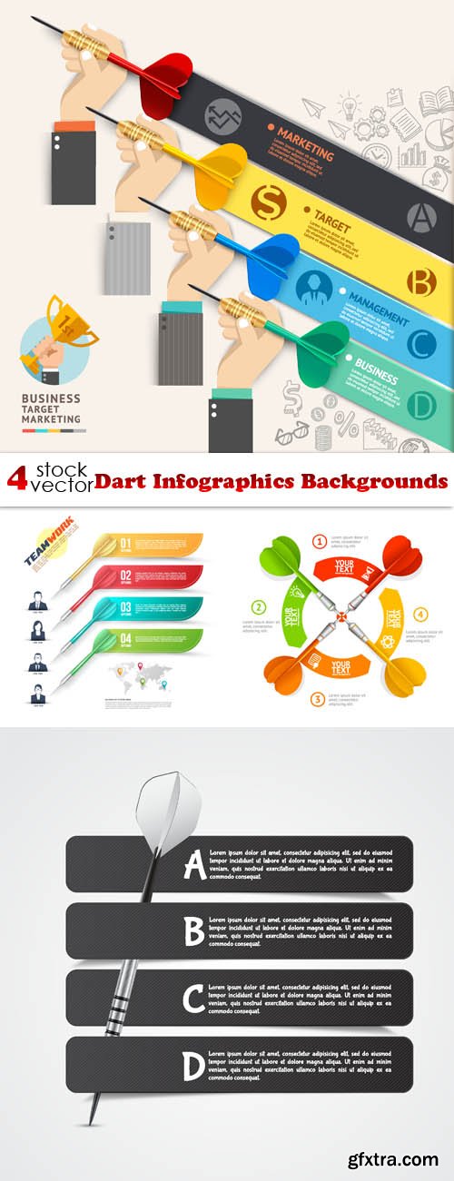 Vectors - Dart Infographics Backgrounds
