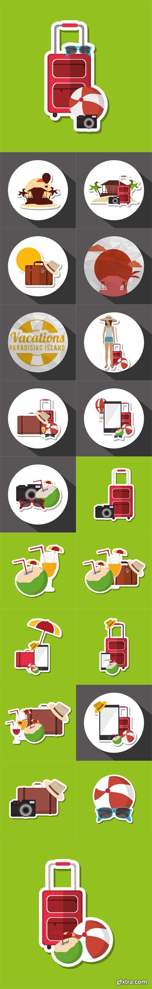 Vector Set - Icon of Vacations Design Illustration