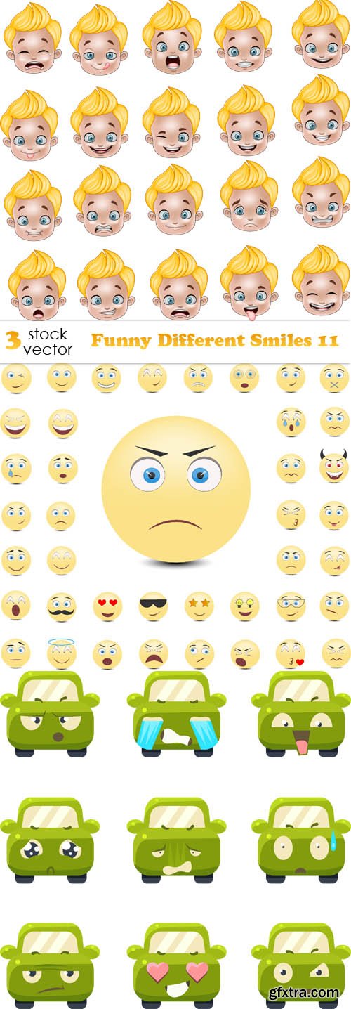 Vectors - Funny Different Smiles 11