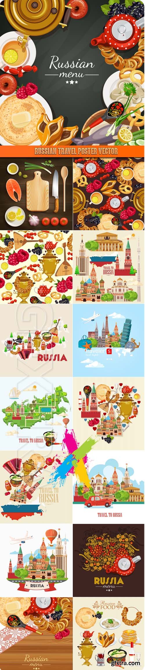 Russian travel poster vector