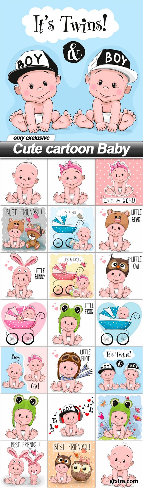 Cute cartoon Baby - 20 EPS