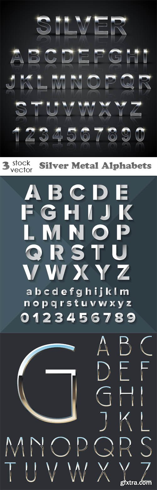 Vectors - Silver Metal Alphabets