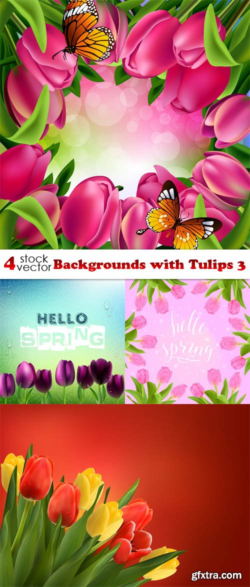 Vectors - Backgrounds with Tulips 3