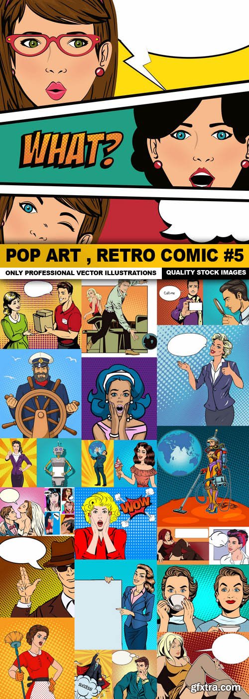 Pop Art , Retro Comic #5 - 25 Vector