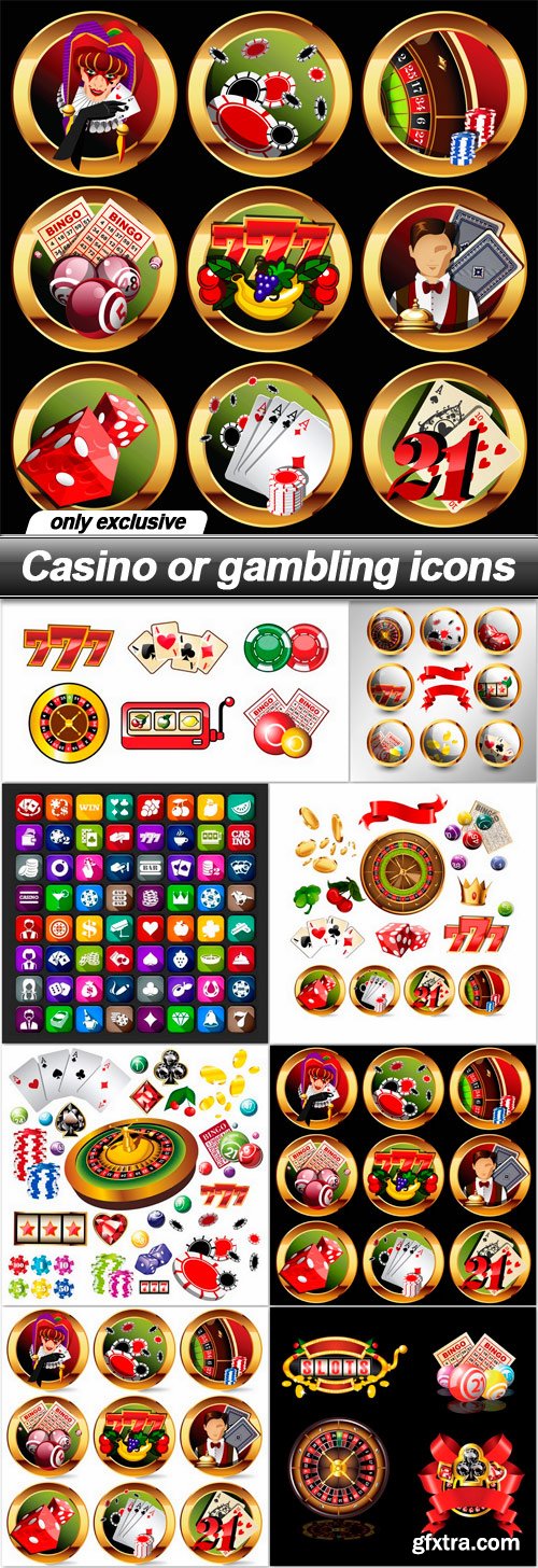 Casino or gambling icons - 8 EPS