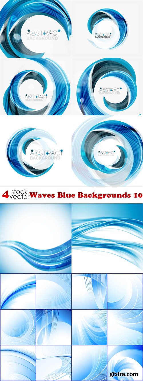Vectors - Waves Blue Backgrounds 10