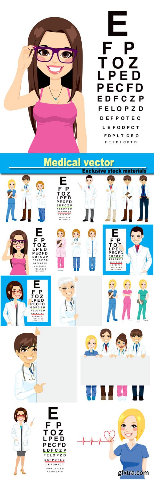 Medical, Doctors, Optometrist 13xEPS