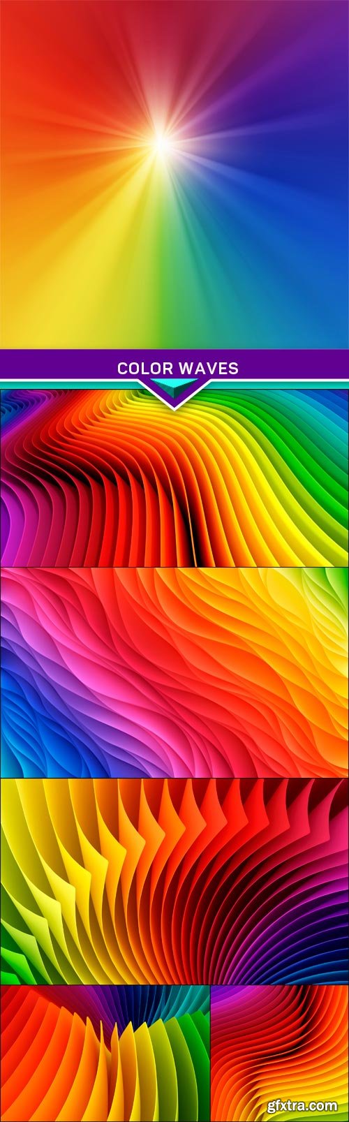 Color waves Abstract background 6x JPEG
