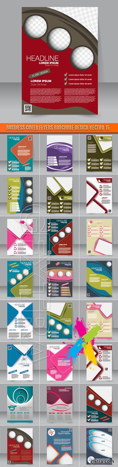Business cover flyers brochure design vector 15