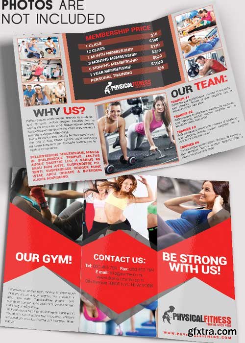 Fitness V3 Tri-Fold Brochure PSD Template