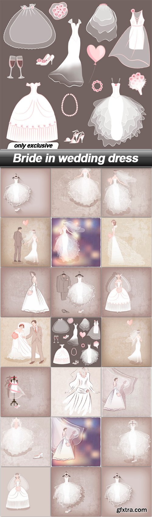 Bride in wedding dress - 20 EPS