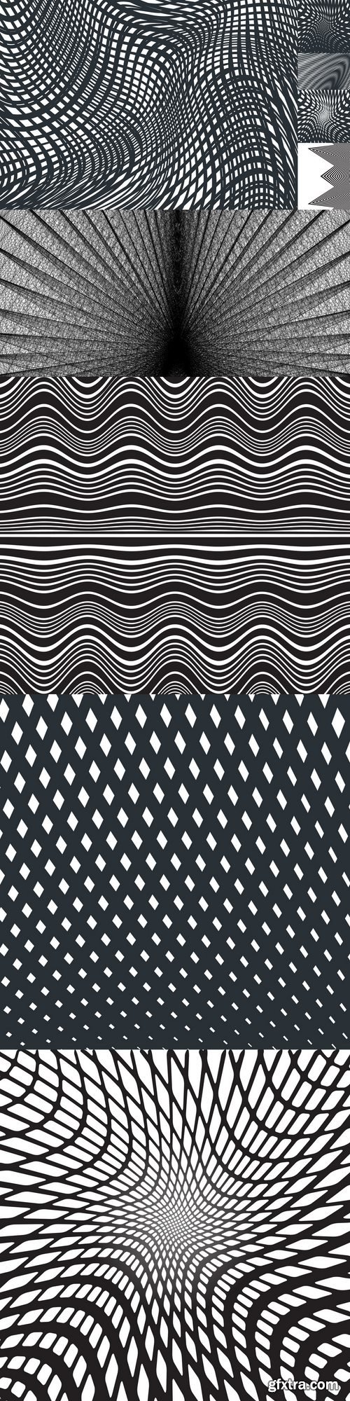 Optical art opart striped wavy background
