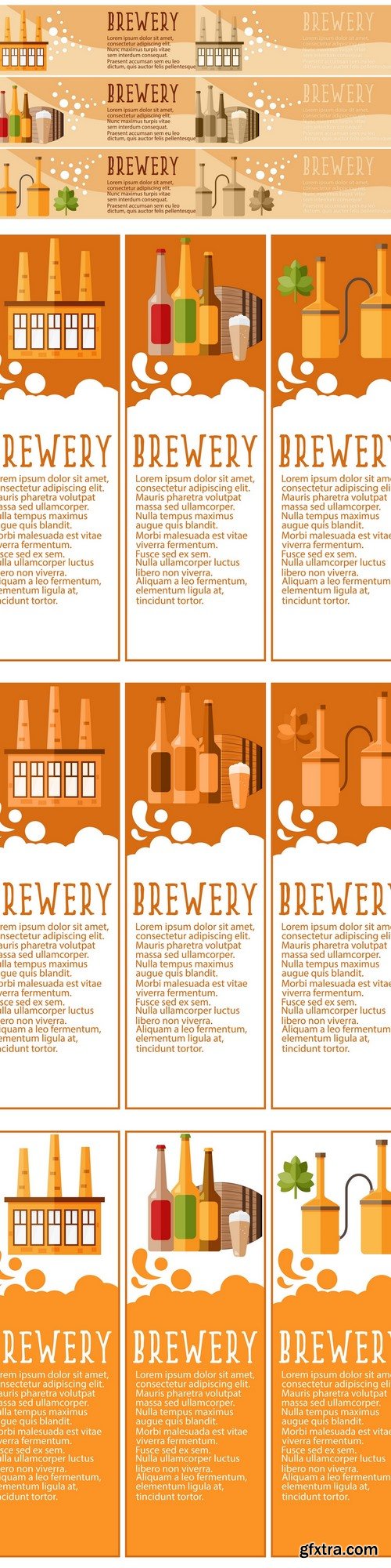 Set of banner for brewery industry