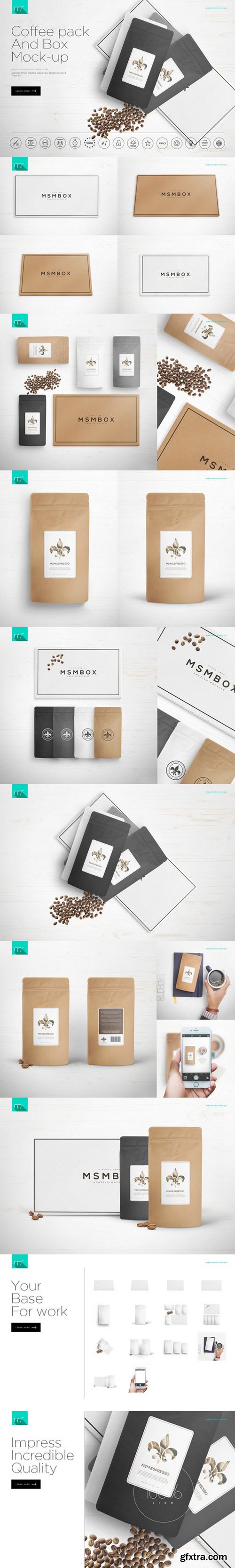 CM - Coffee Pack and Box Mock-up 657975