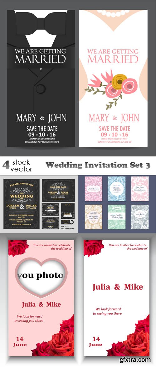 Vectors - Wedding Invitation Set 3