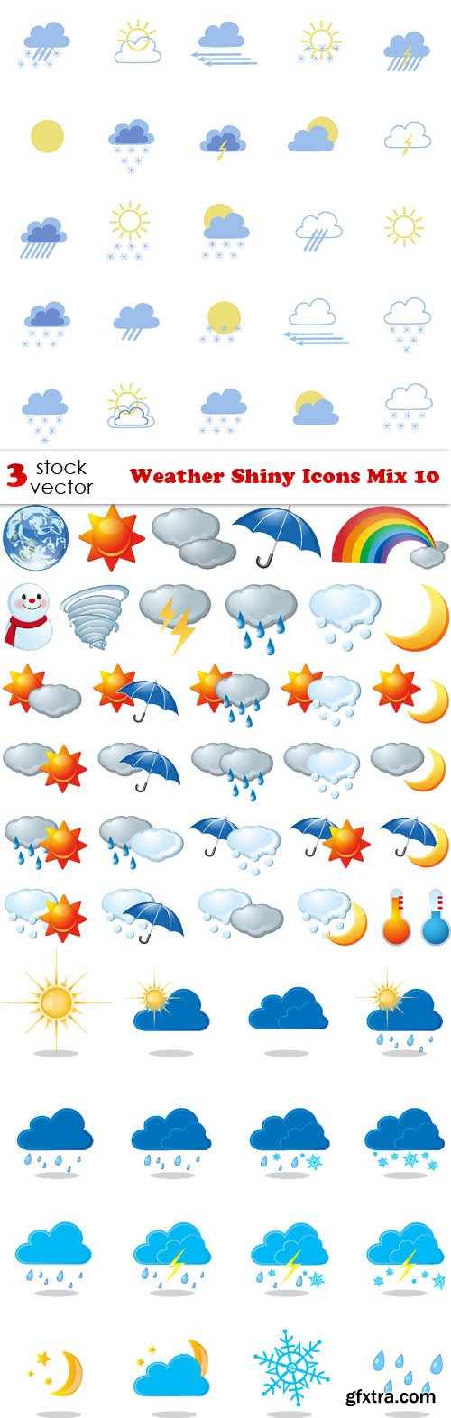 Vectors - Weather Shiny Icons Mix 10