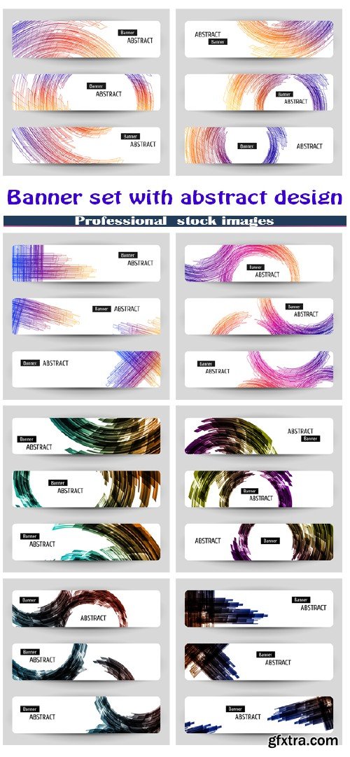 Banner set with abstract design