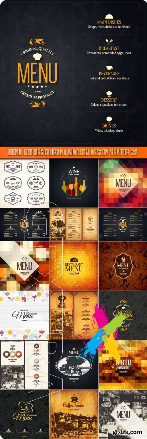 Menu for restaurant modern design vector 28