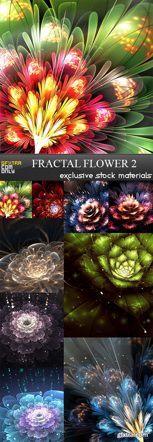 Ffractal flower 2, 9 x UHQ JPEG