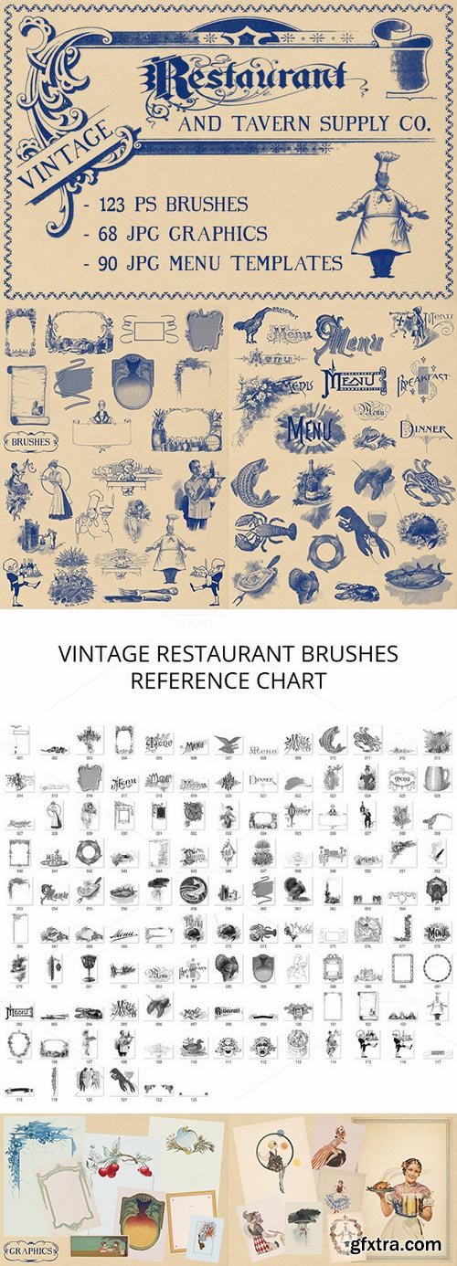 CM - Vintage Restaurant Graphics& Brushes 653656