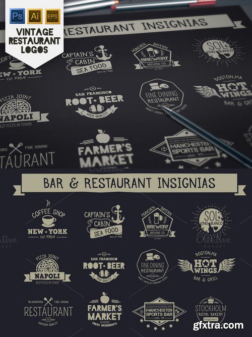 CM - Vintage Restaurant & Bar Insignias 322922