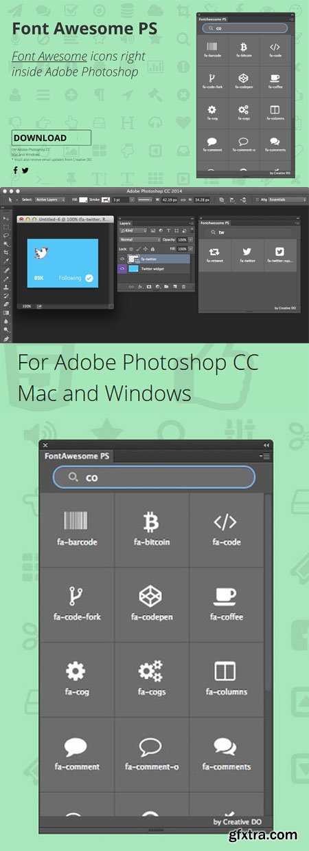 Font Awesome PS 1.1.0 Plugin for Photoshop