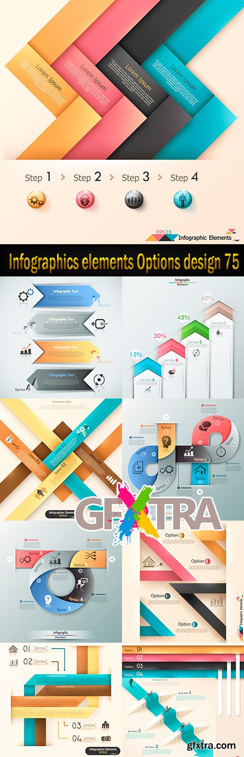 Infographics elements Options design 75