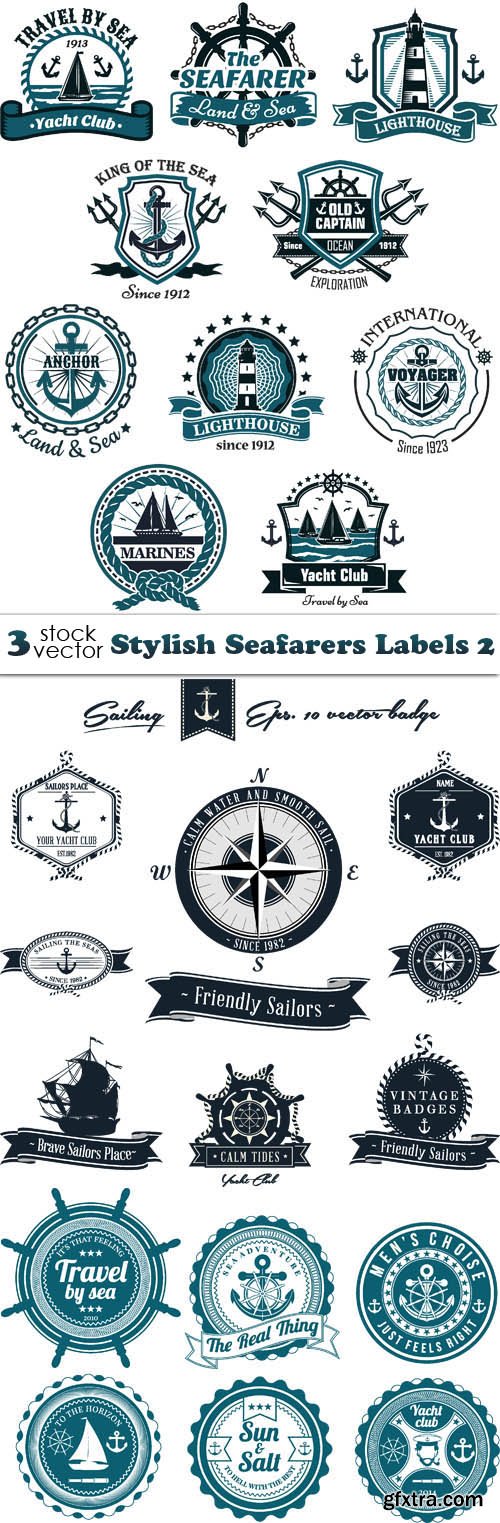 Vectors - Stylish Seafarers Labels 2